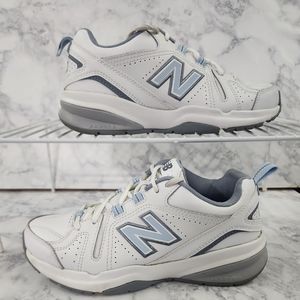 Size 7.0 - New Balance 608 V5 White Light Blue Color, WX608V5, Clean Shoe